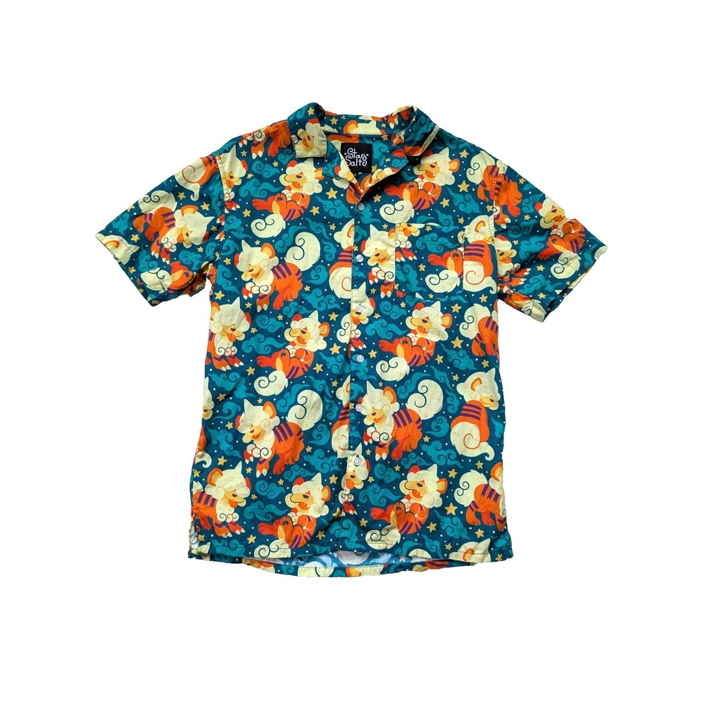Pokemon‎ Hisuian Growlithe Shirt Size Small Button Down Unisex